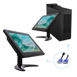 WHOLEV Security Monitor 8" CCTV Monitor 1024x768 FHD with Remote Control, PC Monitor with VGA HDMI BNC AV USB Input, Built-in Speaker 178° Wide Angle for Raspberry Pi Game Computer Monitor