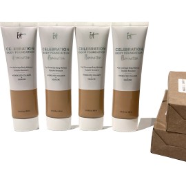 IT Cosmetics 4 PACK It Cosmetics Celebration Body Foundation Full Coverage Body Makeup MEDIUM
