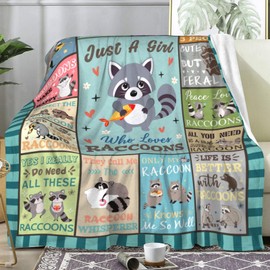 ZABAOBO Cute Raccoon Blanket Gifts for Raccoon Lovers,Funny Raccoons Stuffed Animal Throw Blankets,Raccoons Gifts for Girls Adults Women 50"X40"INCH