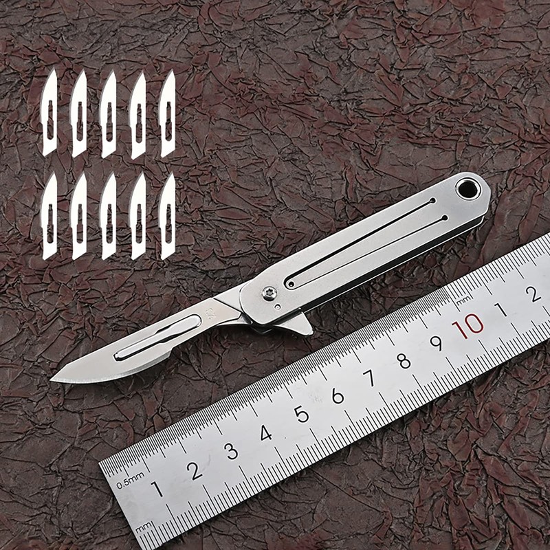 Small Stainless Steel Quick Release Utility Knife,EDC Pocket Knife Folding