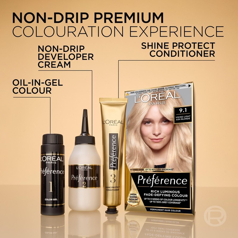 L'Oreal Paris Preference Hair Dye, Luminous Permanent Rich Hair Colour,