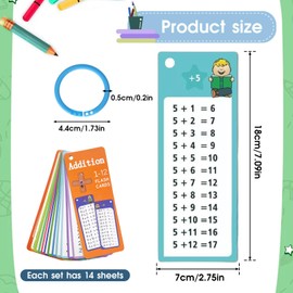 FloralGrace 1-12 Addition Chart Cards Maths Flashcards for Children with 2 Wipe-Clean Pens Engaging Learning Aid for Home and Classroom for Nursery Teachers
