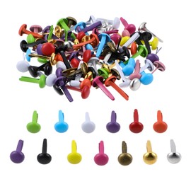 Ymapinc 100PCS Brads Paper Fasteners Brass Brad Round Fasteners Pastel Mini Metal Brads Craft Art Crafting Project Decorative Paper Decoration Scrapbooking DIY Supplies