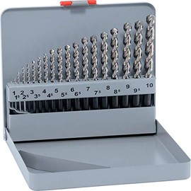 Alpen 100619100 DIN338 Forte HSS Cobalt Jobber Drill Set, Silver, 1-10 mm, Set of 19 Pieces