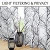 FMFUNCTEX Linen Semi Sheer Curtains for Bedroom, Black White Curtains