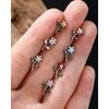 Jewseen Flower Cartilage Earring Flat Back Earrings CZ Cartilage Stud