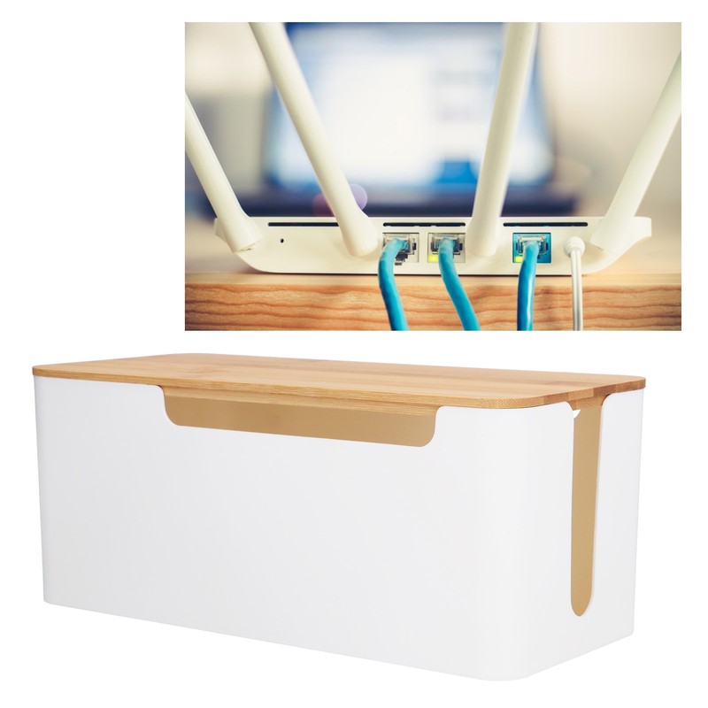 Cable Management Box Stylish Extension Socket Cord Organizer Box with