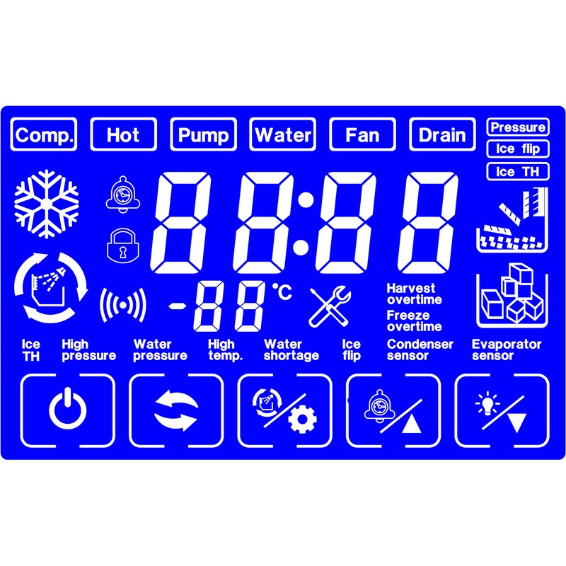 Generic Blue Touch Screen ice Makers Control Board Compatible with
