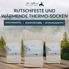 La Alpaca Kids Wool Socks - 2 Pairs Alpaca Wool Socks for Kids Boys Girls - Warm, Silky, Soft, Breathable, Comfortable, Moisture-Wicking Thermal Alpaca, White