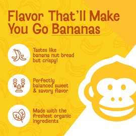 Monkey Brittle Healthy Snacks, Crispy Plant-Based Treats for Kids & Adults, Vegan & Gluten-Free, All-Natural Snack for School, Sports, Camping & On-the-Go (Pack of 6), Combo - Original + Cacao Coconut + Strawberry Banana Crunch