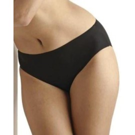 TC Fine Intimates Wonderful Edge Matte Microfiber Modern Hi-Cut Brief L, Deep Black