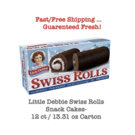 Little Debbie Swiss Rolls Snack Cakes- 12 ct / 13.31 oz Carton FREE SHIPPING