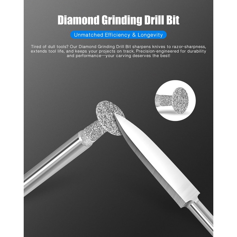 10 PCS Wood Carving Drill Bits Set for Dremel Router