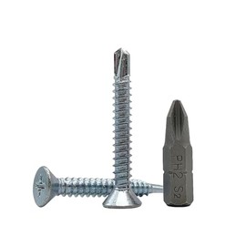 (Pack of 50) DIN 7504 P Zinc Plated Steel 3/16" x 1-1/2" (4.8 x 38 mm) Screws, Self-Drilling Sheet Metal Screw, (PH) Phillips Countersunk Head, Self Tapping