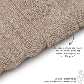 liebling Marseille Luxury Organic Cotton Wash Mitt 770 g/m² 16 x 21 cm Ökotex 60 Degrees Absorbent Quick Drying Taupe