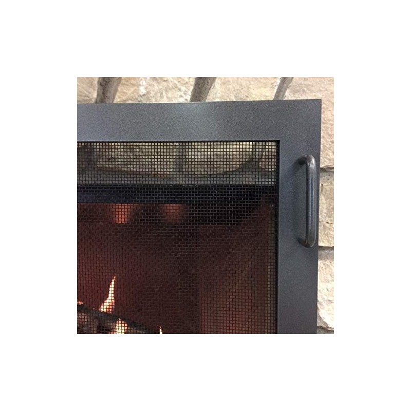 Design Specialties Fireplace Screen Pond Design (Textured Black, Small)