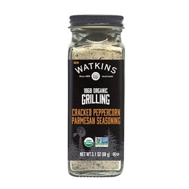 Watkin's Organic Cracked Peppercorn Parmesan Seasoning, 3.1 oz