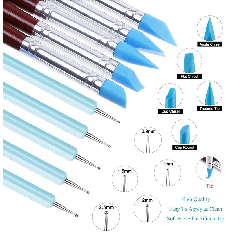 Yagugu Silicone Clay Sculpting Tool - 10Pcs Modeling Dotting Tool