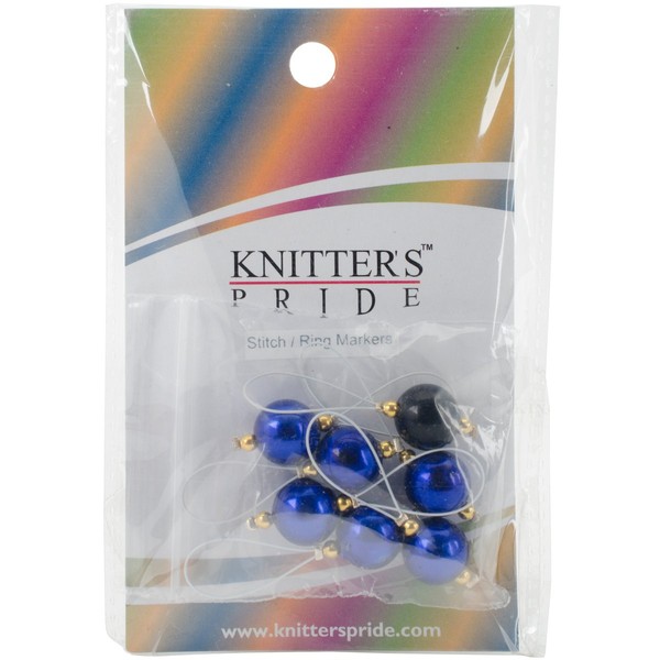 Knitter's Pride Zooni Stitch Markers W/Colored Beads 7/Pkg, Bluebell