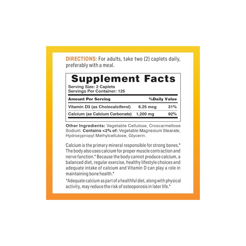 Vitamin World Calcium 600mg + Vitamin D3 250 Coated caplets