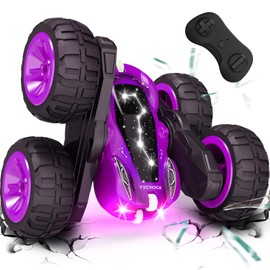 Tecnock Remote Control Car for Kids, 2.4GHz RC Cars with USB-C Easy Charging, 4WD Double Sided 360° Rotates and Flips RC Stunt Car, Toys Gift for Boys and Girls Ages 6-8, 8-12