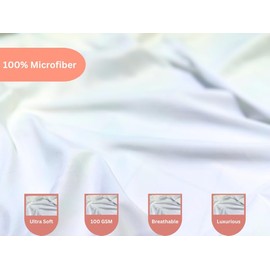 NANGAL BEDDING | King Microfiber Fitted Sheet White | Premium Quality 100GSM Ultra Soft Brushed Fabric | 14 Inch (35CM) Extra Deep Pocket | All Around Elastic | Breathable | Shrink & Fade Resistant
