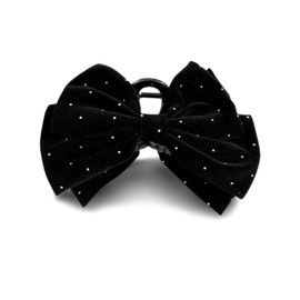 RFHUDJI Hairpin Tube Ribbon Bundle Pin Velvet Shape Artificial Diamond Hairpin Fashionable Adult Daily Work School Hair Accessories Elegant Design Comfortable All Day (Babybird Ribbon Clip is Black)