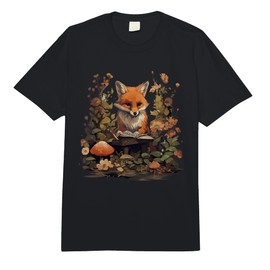 Cottagecore Fox Reading Book Aesthetic Outfit for Women Comfort Colors Adult Heavyweight T-Shirt