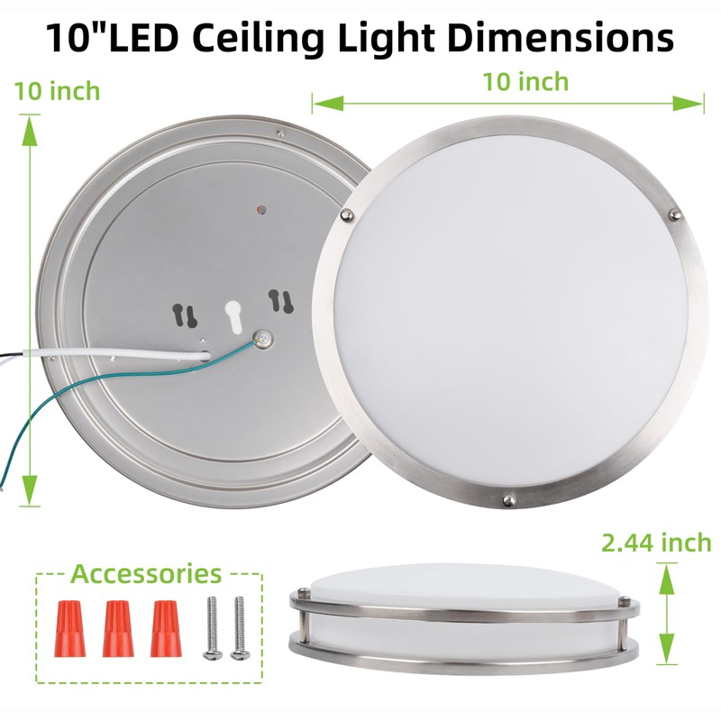 hykolity 10 inch Flush Mount LED Ceiling Light Fixture, 17W
