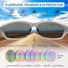 Joopin Silver Sports Sunglasses Trendy Wrap Around Sun Glasses Polarized