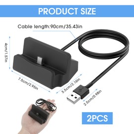 2PCS Type C Charging Dock, Type-C Docking Station Fast Charger And Sync Stand For Type-C Devices, Docking Station Compatible With Mobile Phones, Type-C Charging Station Dock For Desk Or Home Office