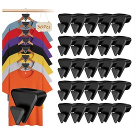 30 Pcs Clothes Hanger Connector Hooks, Space Saving Hanger Hooks, Hanger Extender Clips, Heavy Duty Cascade Hangers, Space Triangles Hanger for Organizer Closet, Fits All Hangers