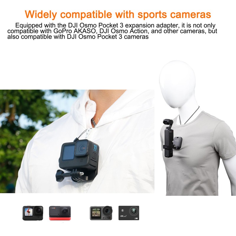 PellKing Multifuctional Magnetic Mount for DJI Osmo Pocket 3 /GoPro/Insta360/Action
