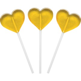 Fruidles Lollipops Mini Heart Shaped Flavored Delicious Lollipop, Individually Wrapped, 5g Lollipop (30 Lollipops, Lemon)