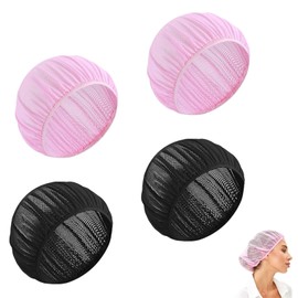 4 Stück Haarnetz zum Schlafen,Schlafhaube Haare Schützen,Haarschutz für Die Nacht,Haarnetze Mütze Mesh Schlafhauben,Bonnet Sleep Cap,Haar Haube zum Schlafen,Nachtschlafhaube Weiche für Damen Herren