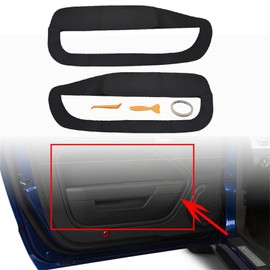 munirater 2pcs Leather Door Panel Insert Cards Cover Mustang Replacement for 2005-2009 Mustang Black