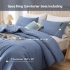 ROSGONIA King Size Comforter Set Slate Blue, 3pcs(1 Boho Comforter