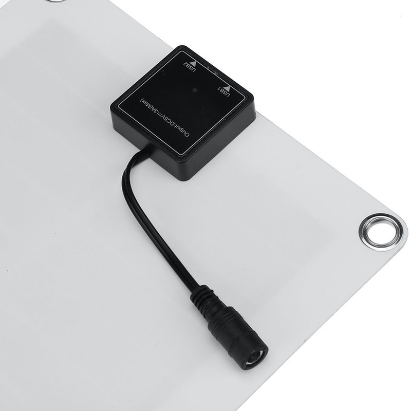 Portable 20W Solar Flexible Panel Kit 12V Switch USB Charging