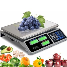 Moptyuimin Commercial Scale, 40KG/88lB Digital Price Computing Scale Weight Food Kitchen Scale Food Produce Counting Weight Scale with Dual LCD Display for Supermarket Fruit Shop Meat Store