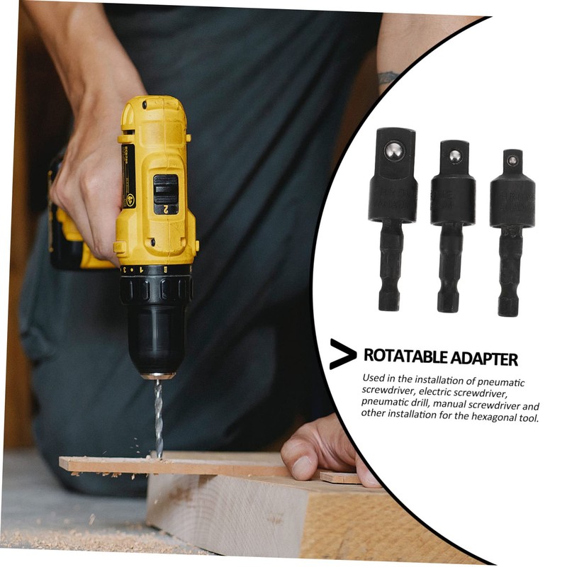Gadpiparty 2Sets Rotatable Drill Socket Adapter Wobble Socket Extensions for