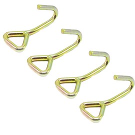 4 Pack Ratchet Hooks Heavy Duty Claw Hooks Replacement for Rachet Tie Down Straps and Webbing Ratchet Straps Single J Hook 25mm x 800kg