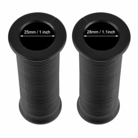 Sunicon Motorcycle Hand Grips, 1 Pair 1inch 25mm/ 1.1inch 28mm Non Slip Rubber Bar Vintage Motorbike Thruster Grip Replacement TPU Bar End Thruster Grip for Most Motorcycles(Black)