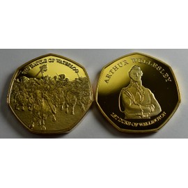 DUKE OF WELLINGTON, WATERLOO 24ct Gold Commemorative Coin Albums/50p Collectors, Coin Hunt. Arthur Wellesley