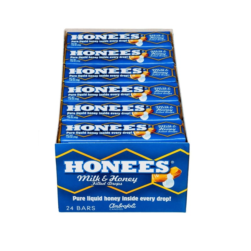 Honees Milk & Honey Filled Drops, 1.50-Ounces Bars (Pack of