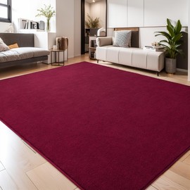 Keeko Area Rugs for Living Room Bedroom 5x8 Red, Soft Modern Large Rug Indoor Non Slip Fluffy Rug Minimalist Low Pile Washable Carpet Rug for Kids Boys Girls Dorm Classroom Nursery Home Decor