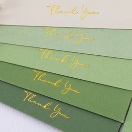 Crisky Shade of Sage Green Thank You Cards (25 Pack) with Craft Envelopes & Stickers Greeting Cards Bulk for Birthday, Baby Shower,Bridal Shower, Wedding, Graduation