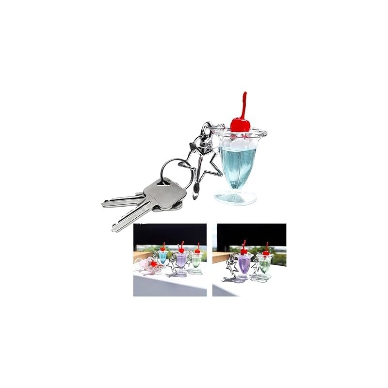Veloshine Simulated Cream Cup Keychain, Pendant Hanging Ornament Decorations Birthday