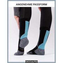 Occulto Gerlinde Women's Hiking Socks Pack of 2, Light blue-black