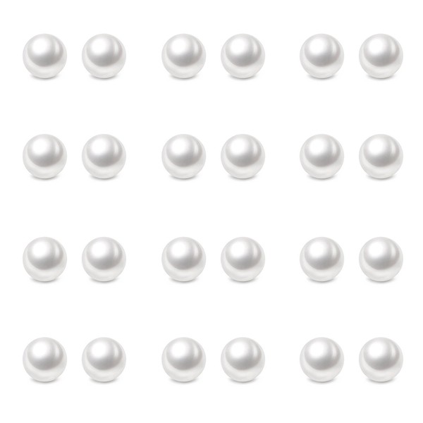 Charisma 6mm Composite Pearl Earrings Round Ball Pearls Stud Earrings Hypoallergenic 12 Pairs Imitation Pearl Earrings Set for Girls Women