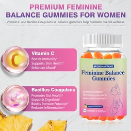 QIN SHAN TANG Feminine Balance Gummies for Women, 2 Pack, Pineapple Gummies for Women pH, Sugar Free | Boost Vaginal Health, pH Balance & Immune Support | Vegan, Non-GMO, Gluten-Free